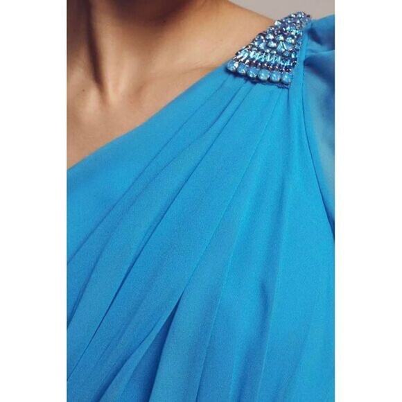 Sachin + Babi NWT-Makayla Embellished One-Shoulder Gown Azure Blue  Sz4 Ret$995 - Picture 5 of 6